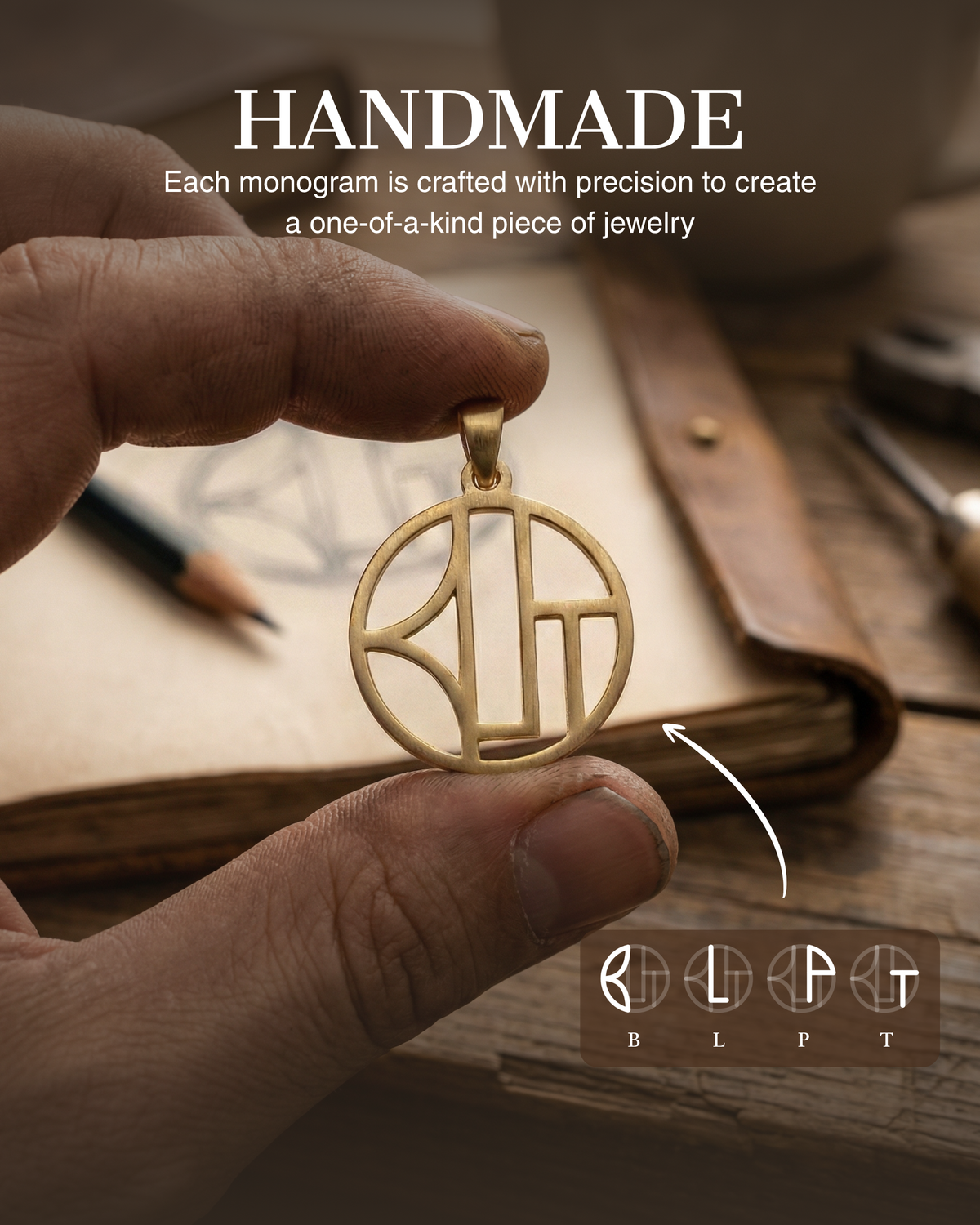 Intertwined Initials Keyring