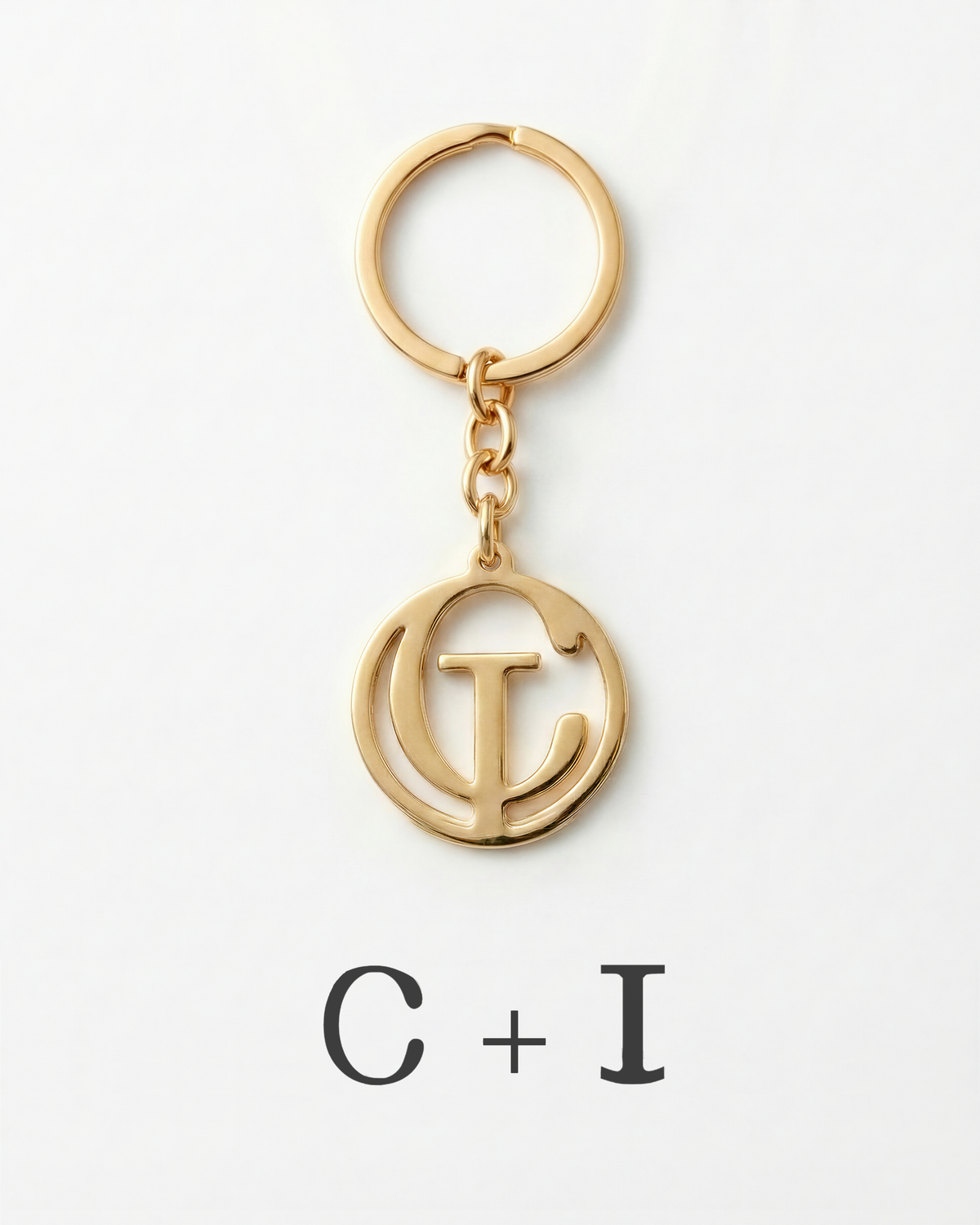 Intertwined Initials Keyring