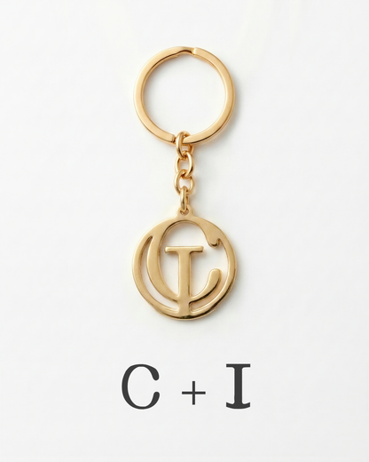 Intertwined Initials Keyring