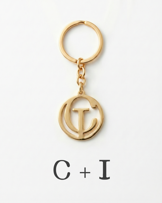 Intertwined Initials Keyring