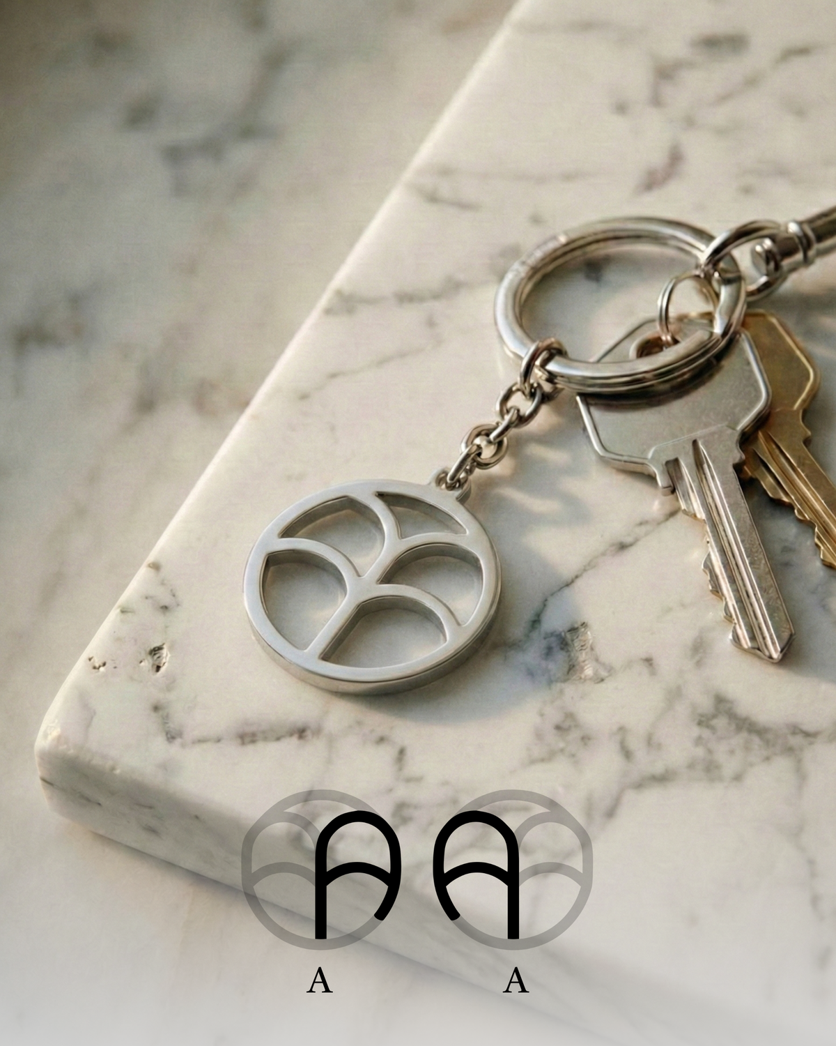 Intertwined Initials Keyring